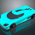 Vibrant Blue Sports Car With Sleek Aerodynamic Body And Black Wheels Design