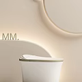 Modern White Toilet With Sleek Design Soft Beige Background And Subtle Lighting