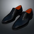 Genuine Black Leather Formal Shoes With Orange Lining For Daily Use