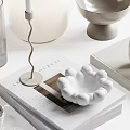 White Decorative Ornament Set With Ceramic Cups Plates Candle Holders Vases Bowls And Glassware