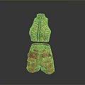 Sleeveless Zebra Pattern Vest And Red Cargo Shorts With Multiple Pockets For Daily Outfits