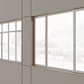 Modern Residential Casement Windows Interior Wall Installation With Clear Glass And Outdoor Green View