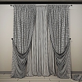 Retro curtain four sides bilateral 2 sides 3d model