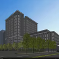 Modern Office Building Architecture With Glass Facade Green Roof And Surrounding Urban Trees