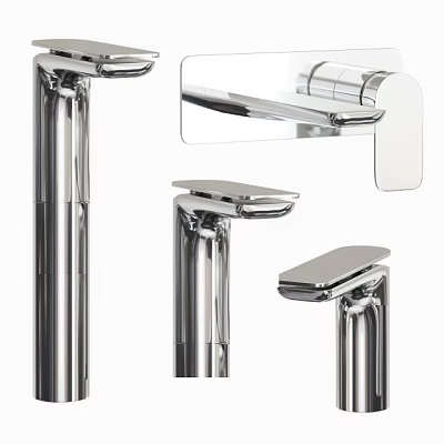 Modern Stainless Steel Faucet with Various Designs and Multiple Angle Views 3d model