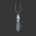Elegant Blue Teardrop Pendant Necklace With Silver Setting And Delicate Chain