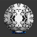 Polished Crystal Diamond Shaped Decorative Household Item With Blue Ankh Symbol