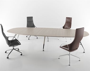 Modern Conference Table and Chair Conference Table and Chair Combination 3d model