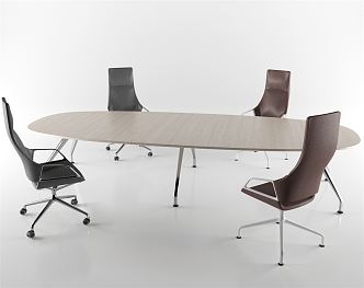 Modern Conference Table and Chair Conference Table and Chair Combination 3d model