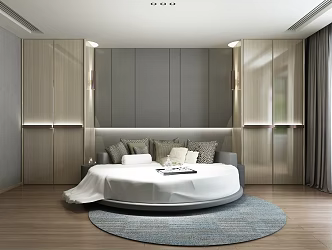 Black and white gray master bedroom 3d model