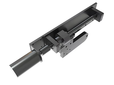 Black Industrial Metal Mechanical Component With Holes And Connecting Parts 3d model