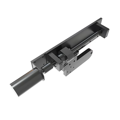 Black Industrial Metal Mechanical Component With Holes And Connecting Parts 3d model