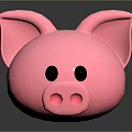 Cute Pink Pig Toy with Big Ears Black Eyes and Round Nose