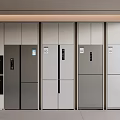 Modern Fridge Freezers in Gray and White Colors with Cabinets for Kitchen
