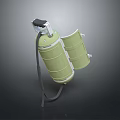 Pet Owner Carrying Green Backpack Pet Carrier With Black Lid And Straps