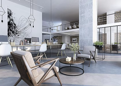 modern public office area office 3d model