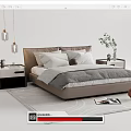 Modern Double Bed 3d model