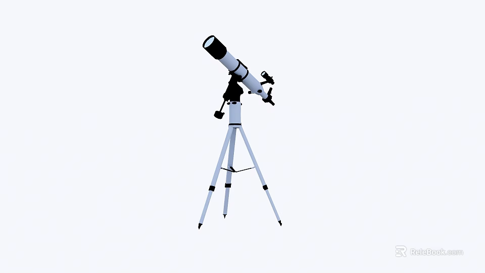Professional Astronomical Telescope Mounted On Stable Tripod Stand For Stargazing 3d model 