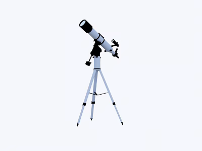 Professional Astronomical Telescope Mounted On Stable Tripod Stand For Stargazing 3d model