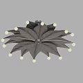 Modern Flower Shaped Ceiling Light With Leaf Decor And Small Dots 3d model
