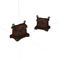 Vintage Wooden Treasure Chests With Metal Accents And Decorative Details