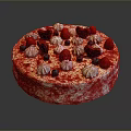 Delicious Red Velvet Cake Topped With Fresh Berries And Whipped Cream Decorations