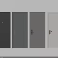 Modern Security Doors In Black Gray And White With Sleek Design And Lock Features 3d model