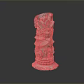 Artistic Traditional Scenery Carved Pillar With Intricate Figures Architecture And Decorative Base