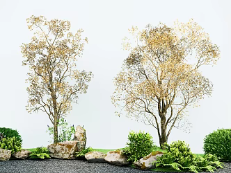 Modern Autumn Huangguo Park Greening Autumn Arbor Street Trees 3d model