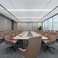 Modern Meeting Room Meeting Table and Chair Projection Curtain Display Screen 3d model
