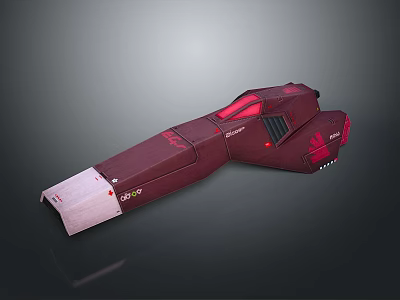 Crimson Red Sci-Fi Mechanical Structure With Detailed Design And White Accents 3d model
