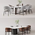 Dining table chair combination 3d model