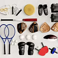 Essential Sports Equipment Collection With Basketballs Footballs Tennis Rackets And Training Gear