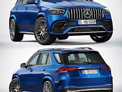 Blue Mercedes AMG SUV Stylish Sporty Exterior With Alloy Wheels And Grille 3d model