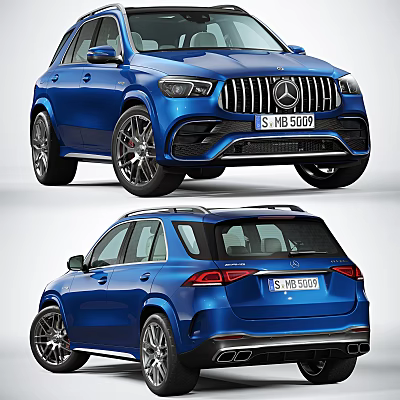 Blue Mercedes AMG SUV Stylish Sporty Exterior With Alloy Wheels And Grille 3d model