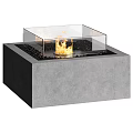Modern Fireplace Designs With Glass Panels Burning Flames And Concrete Frames 3d model