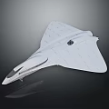 Futuristic White Spacecraft Prototype with Streamlined Aerodynamic Design for Space Exploration
