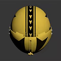 Yellow Safety Helmet With Black Striped Design Chin Strap And Metal Buckles