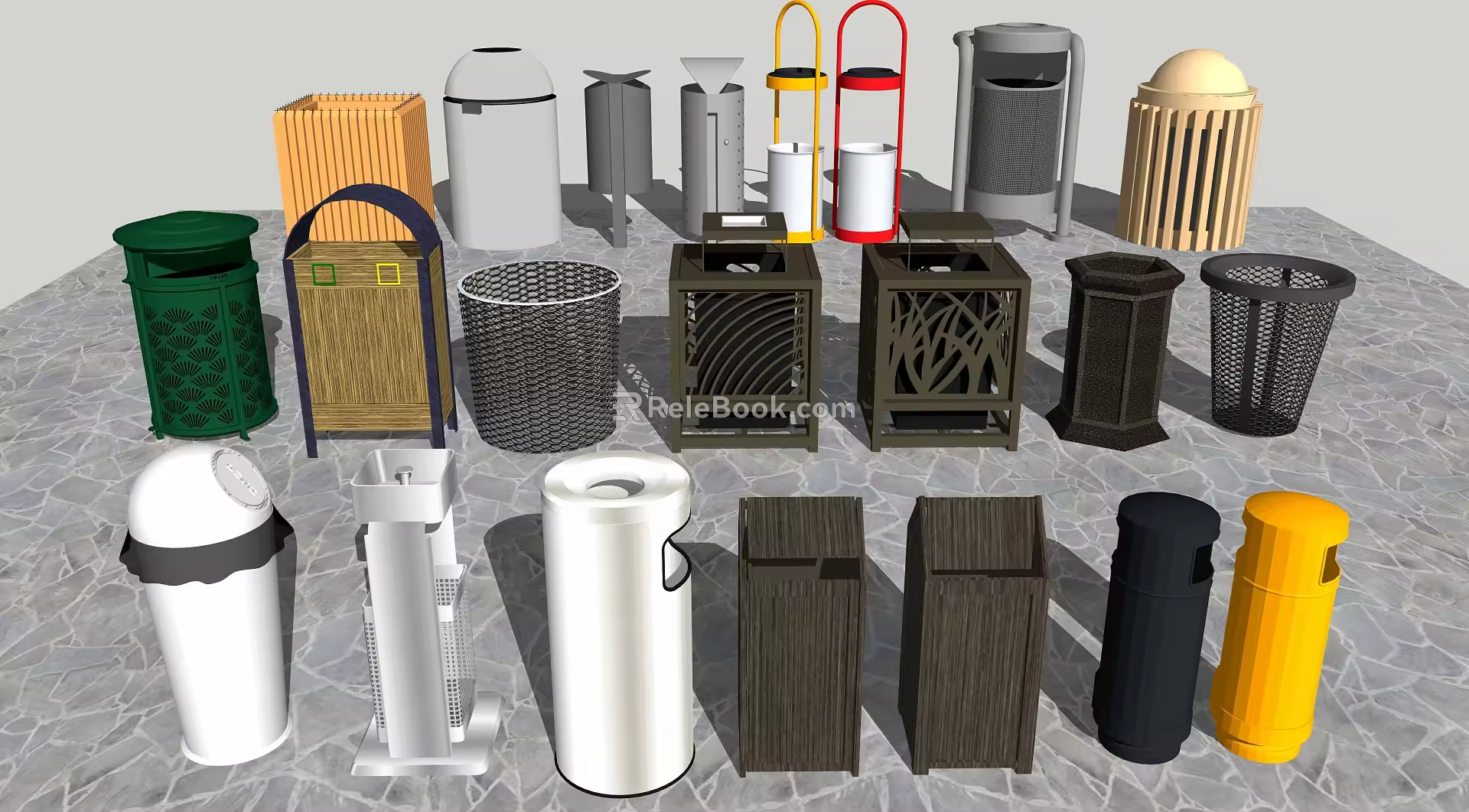 Modern trash can 3d model