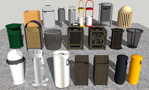 Modern trash can 3d model