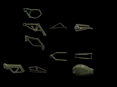 Industrial Equipment Metal Mechanical Parts Including Brackets Frames And Connectors 3d model