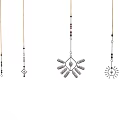 Home Living Decorative Hanging Ornaments With Beaded Chains Geometric Sun Diamond Shapes