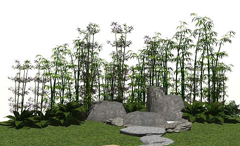 Modern bamboo 3d model