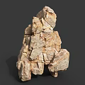 Natural Rock Formation With Textured Layers And Earthy Tones In Outdoor Scene