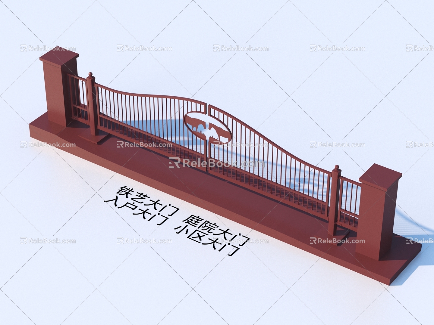 Wrought Iron Gate Courtyard Gate Entrance Gate Community Gate 3d model