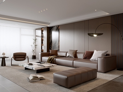 Modern Italian Living Room Light Luxury Sofa Coffee Table Combination model