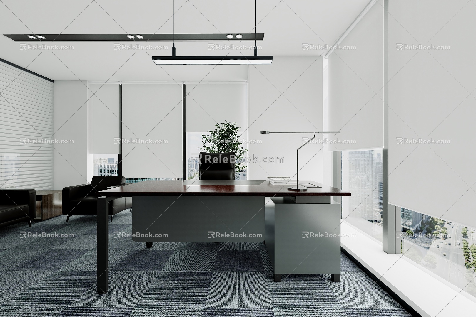 Modern Office Manager Room 3d model