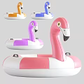 Flamingo Shaped Inflatable Pool Float Decorative Ornament Set With Various Colors 3d model