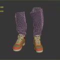 Stylish Red And White Sneakers With Gray Rolled Cuff Pants On Dark Reflective Surface