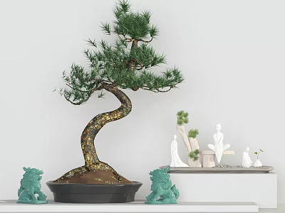 New Chinese Bonsai Ornaments Combination 3d model